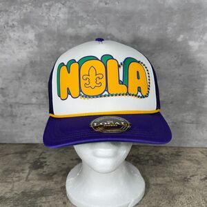 NEW NOLA Mardi Gras Hat OS Purple Foam Local Crowns New Orleans Trucker Snapback